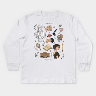 Pride and Prejudice Aesthetic Kids Long Sleeve T-Shirt